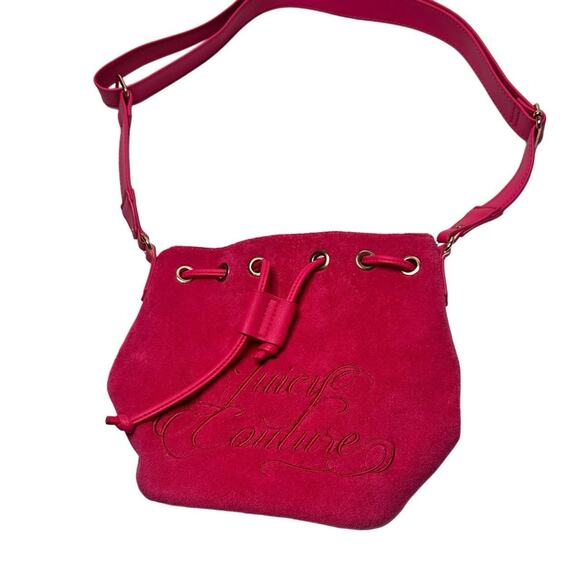 Pink Velour Juicu Couture Bucket Purse Bag - Picture 1 of 5
